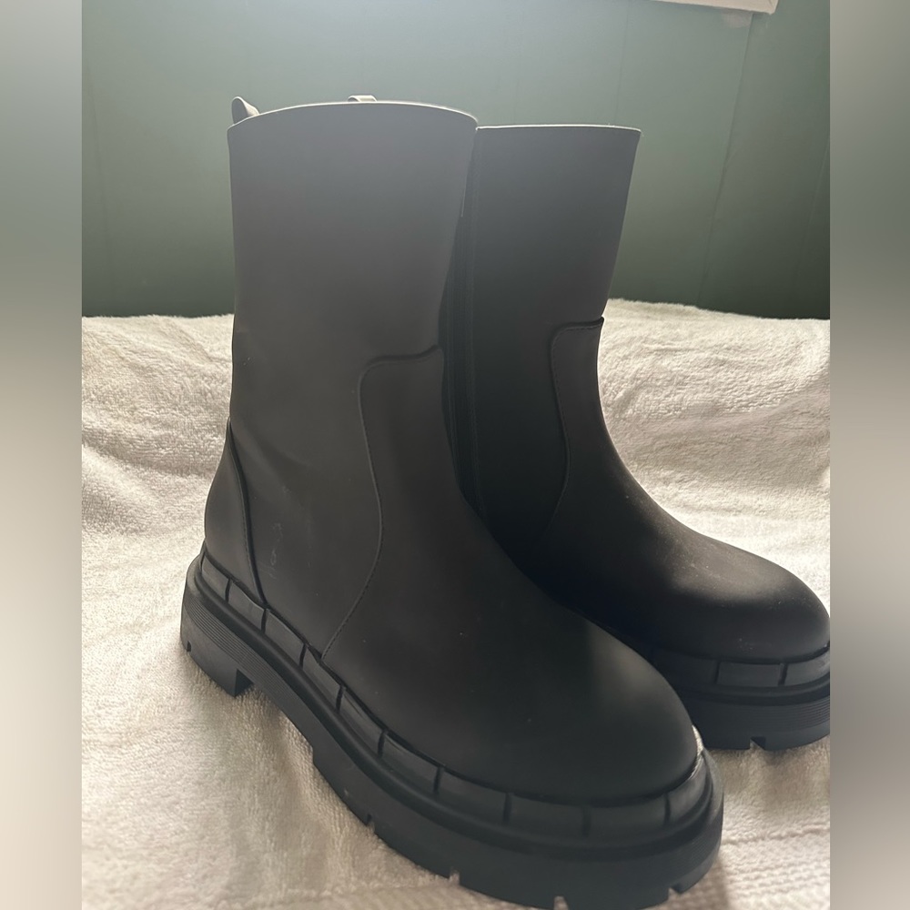 Booties, black, never worn